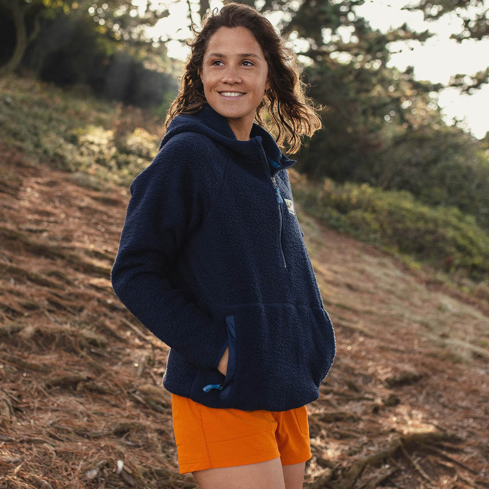 Passenger Maine Hooded Recycled Sherpa Fleece Navy
