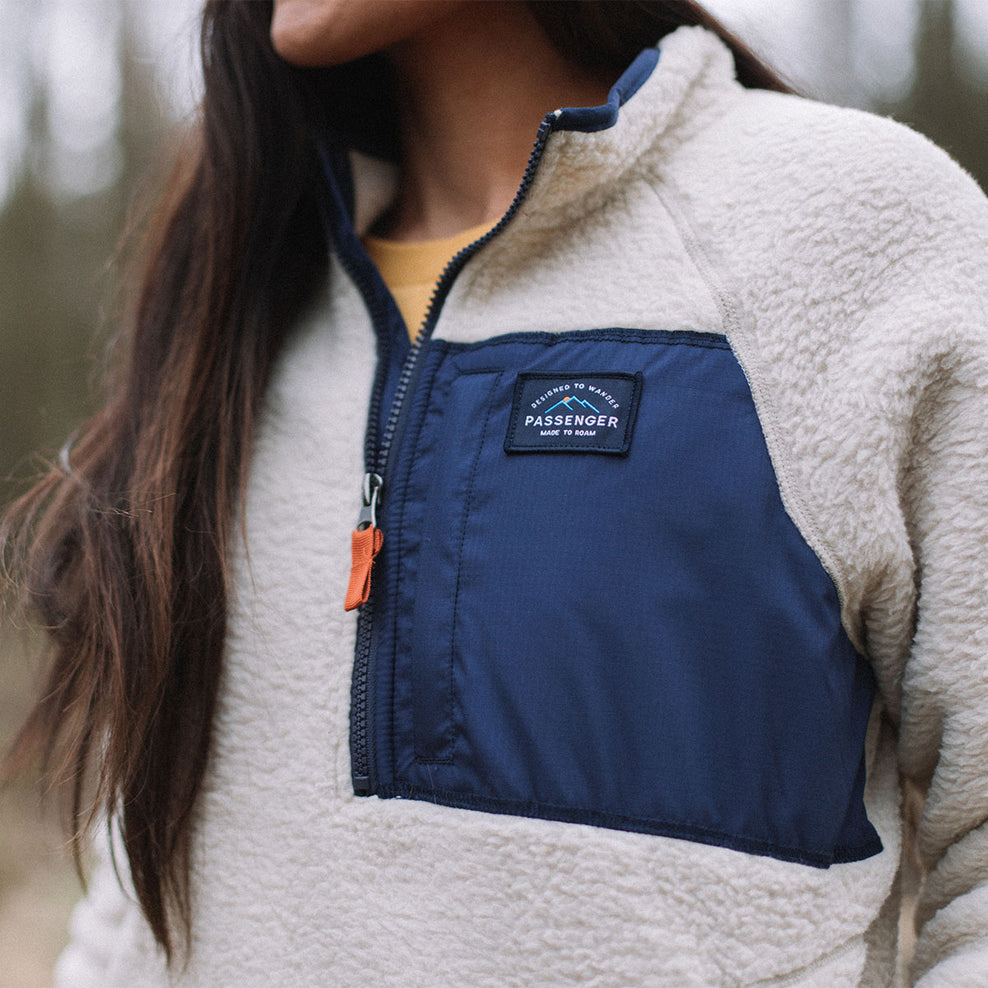 Passenger Home 1/4 Zip Recycled Sherpa Fleece Oatmeal