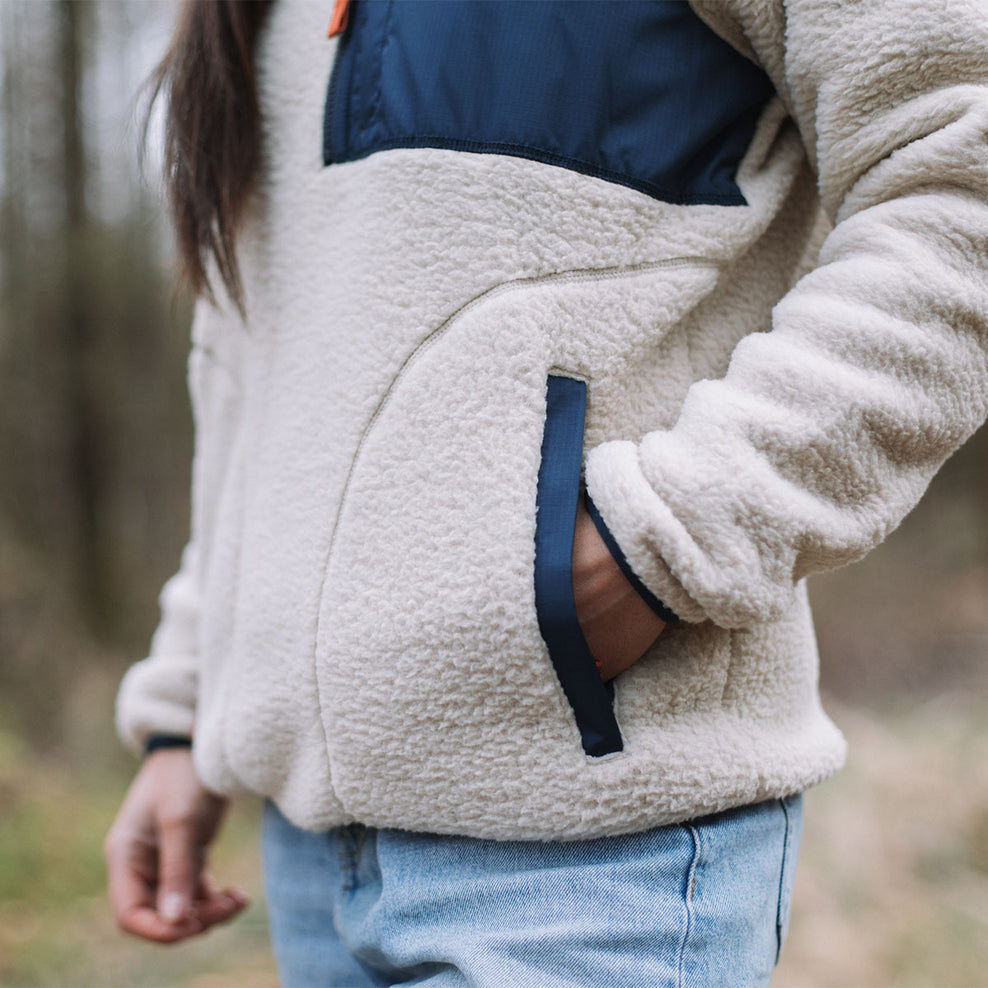 Passenger Home 1/4 Zip Recycled Sherpa Fleece Oatmeal