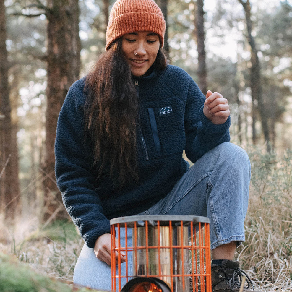 Passenger Home 1/4 Zip Recycled Sherpa Fleece Navy