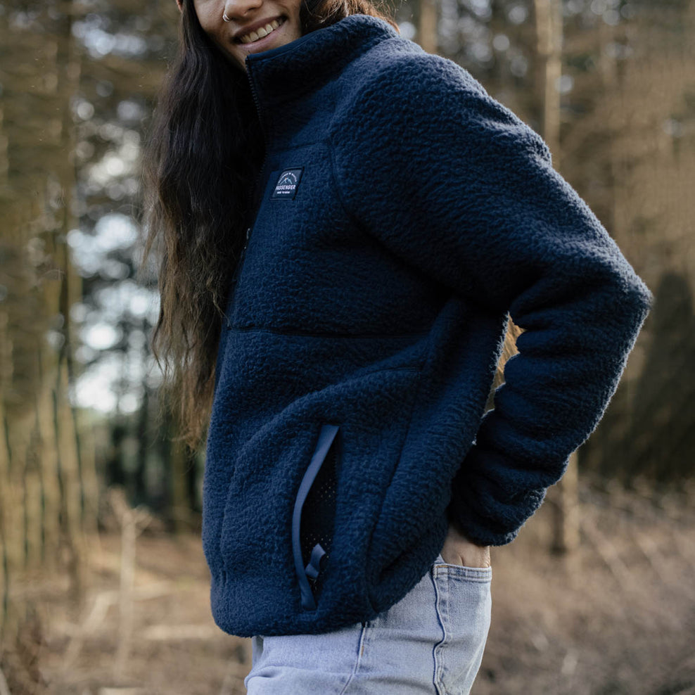 Passenger Home 1/4 Zip Recycled Sherpa Fleece Navy