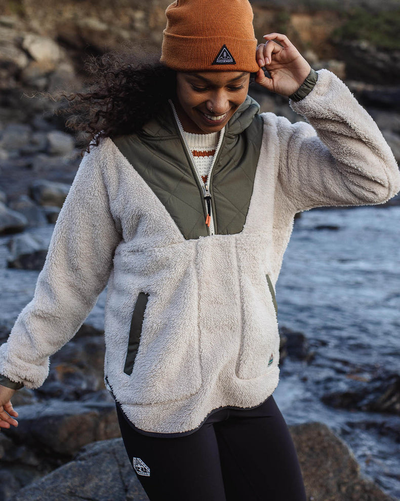 Passenger Beaumont Recycled Sherpa Hooded Fleece Warm Ivory