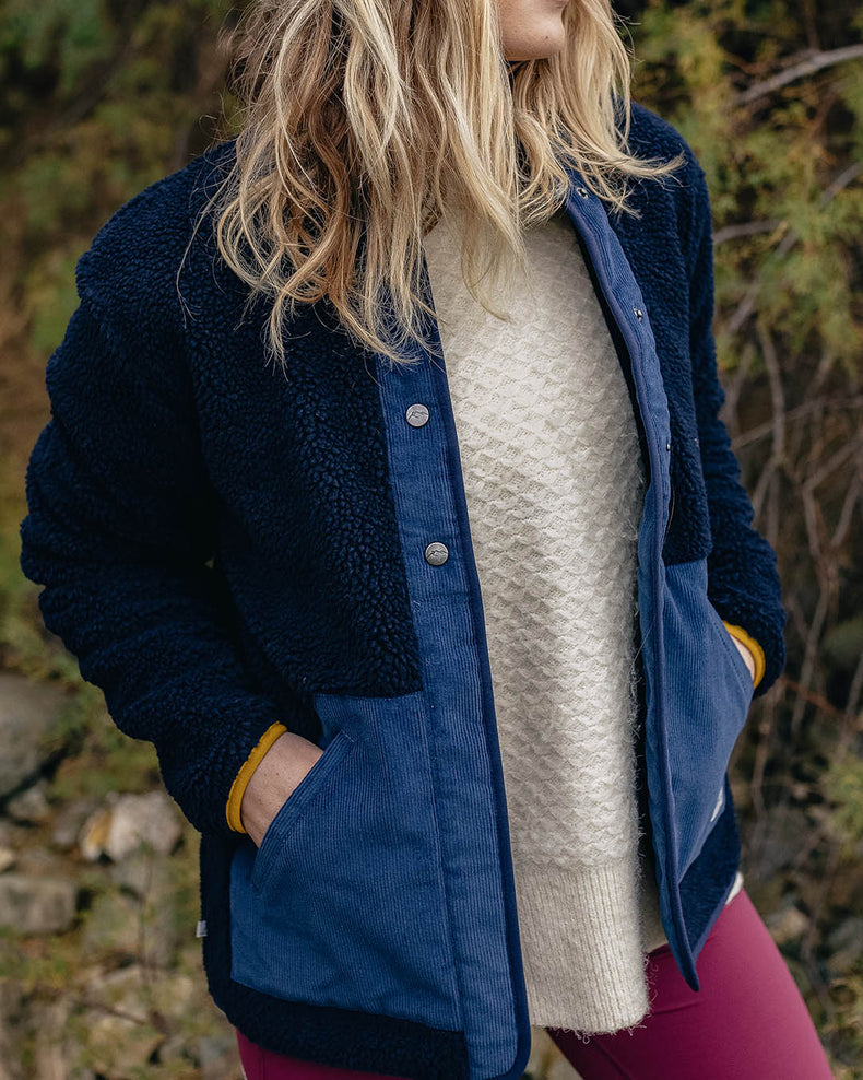 Passenger Clover Recycled Deep-Pile Sherpa Fleece Deep Navy