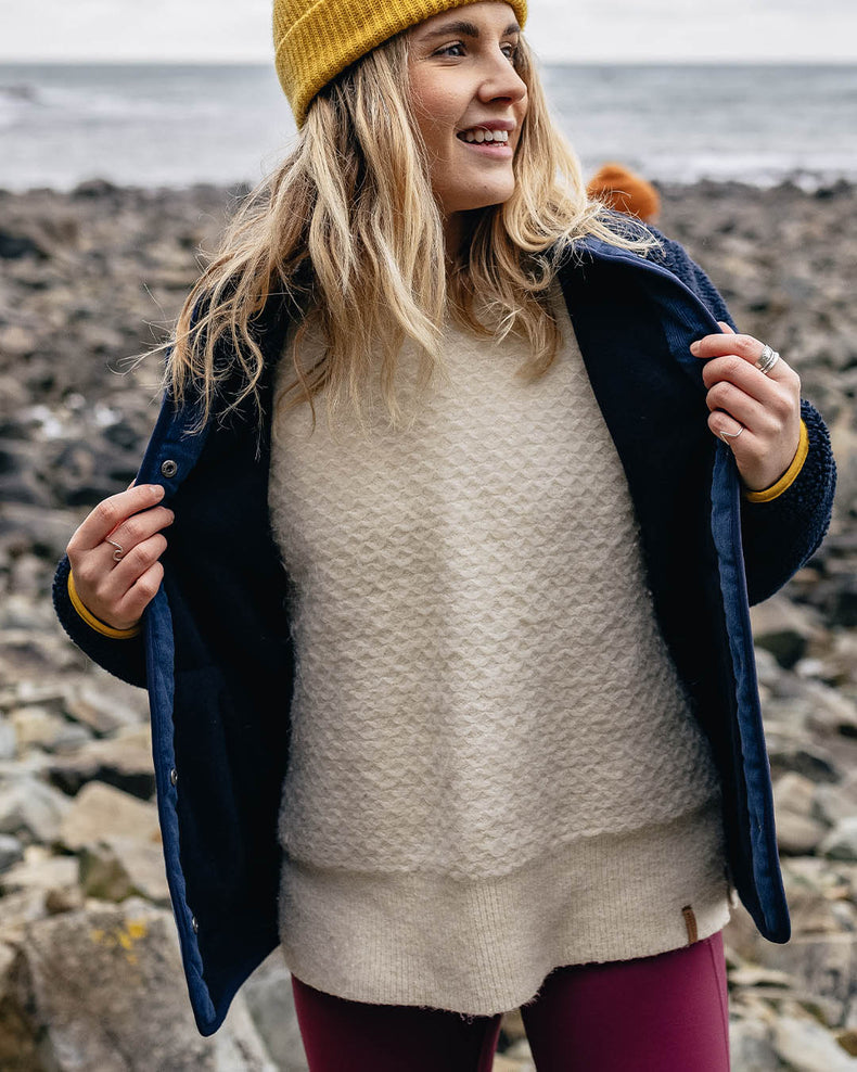 Passenger Clover Recycled Deep-Pile Sherpa Fleece Deep Navy