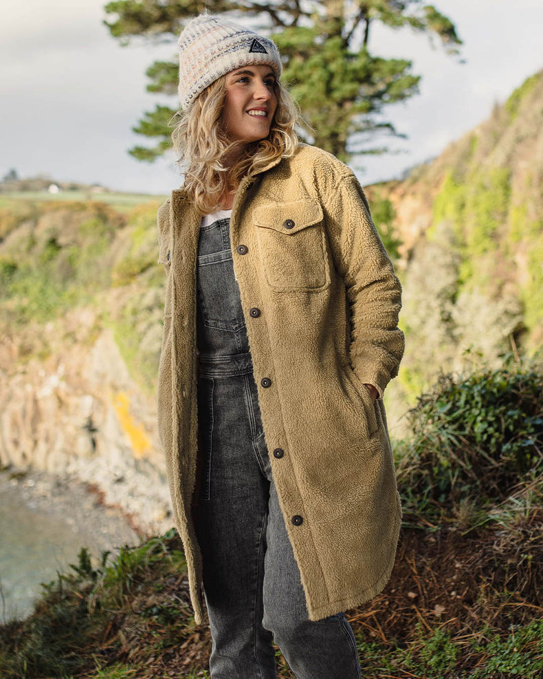 Passenger Cloudy Recycled Deep-Pile Sherpa Fleece Shirt Biscuit