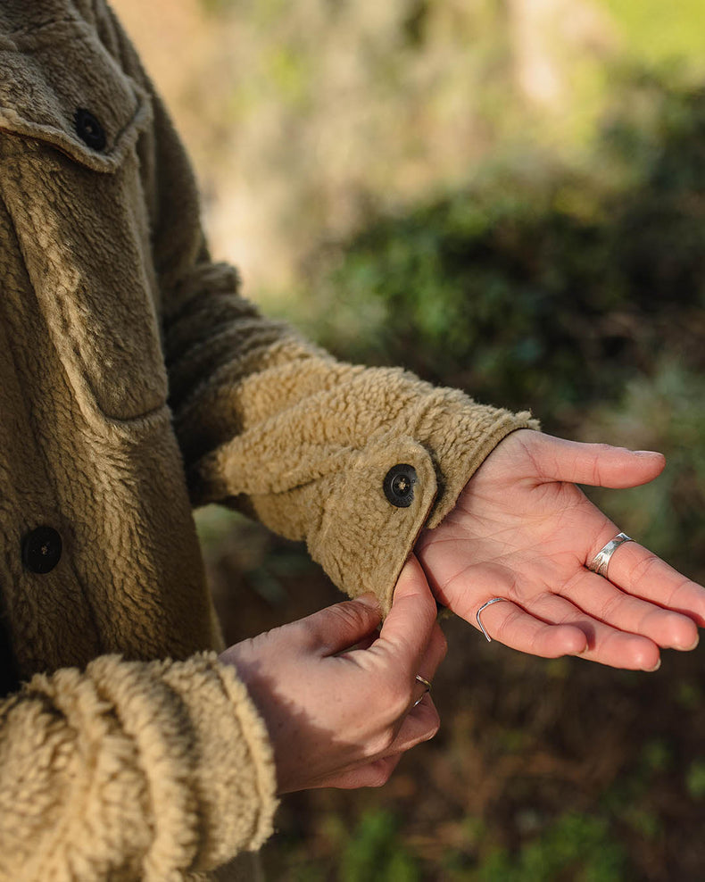 Passenger Cloudy Recycled Deep-Pile Sherpa Fleece Shirt Biscuit