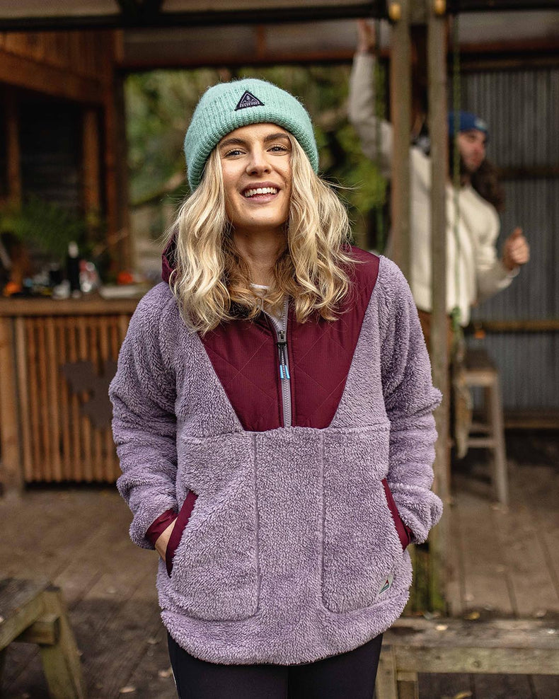 Passenger Beaumont Recycled Sherpa Hooded Fleece Dusty Lilac
