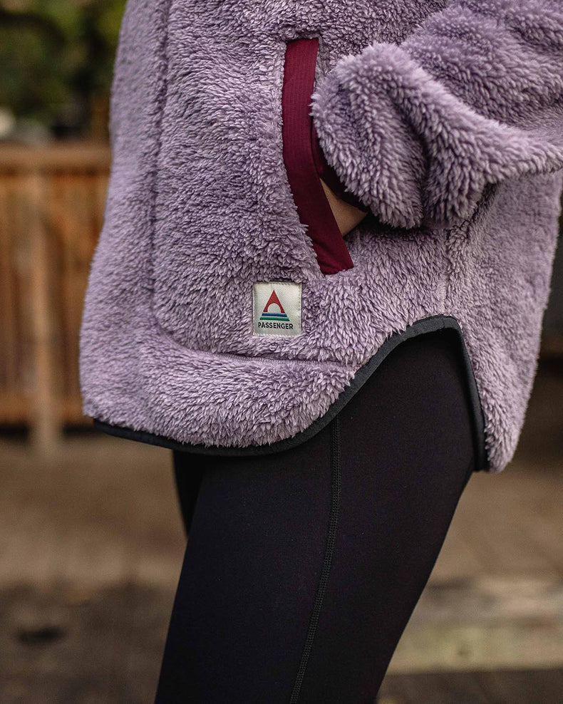 Passenger Beaumont Recycled Sherpa Hooded Fleece Dusty Lilac