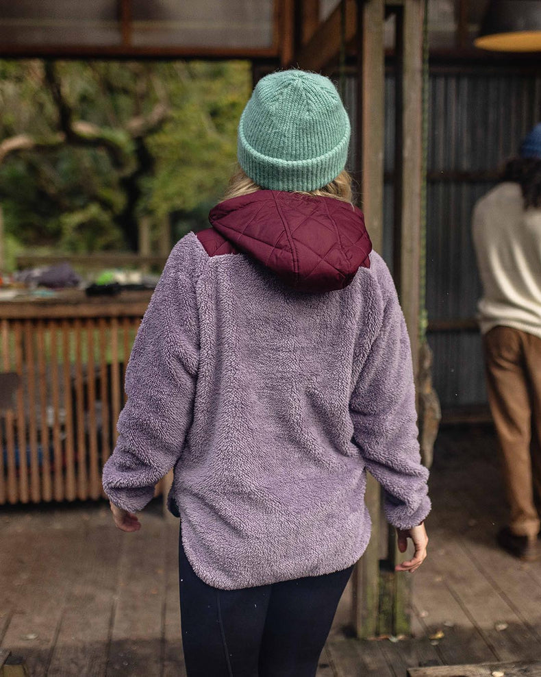 Passenger Beaumont Recycled Sherpa Hooded Fleece Dusty Lilac