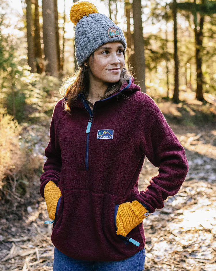 Passenger Maine Recycled Sherpa Hooded Fleece Wine