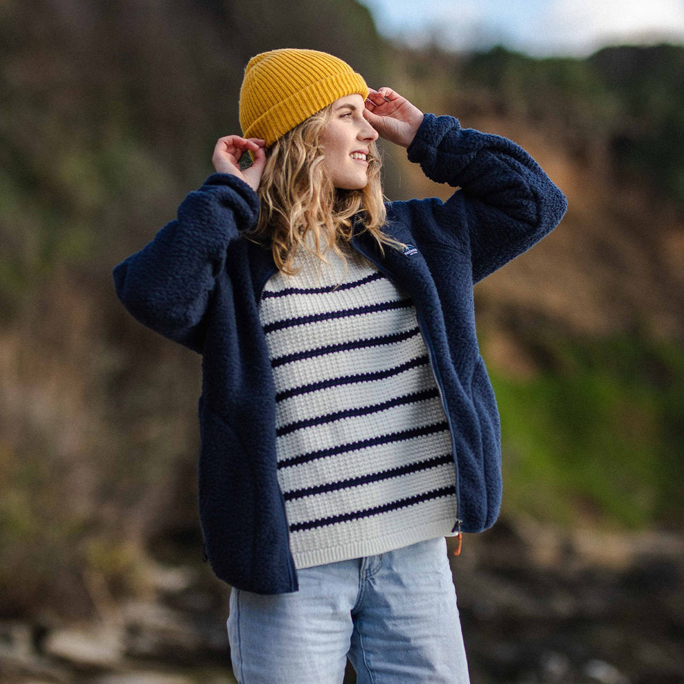 Passenger Fairbanks Full Zip Recycled Sherpa Fleece Navy