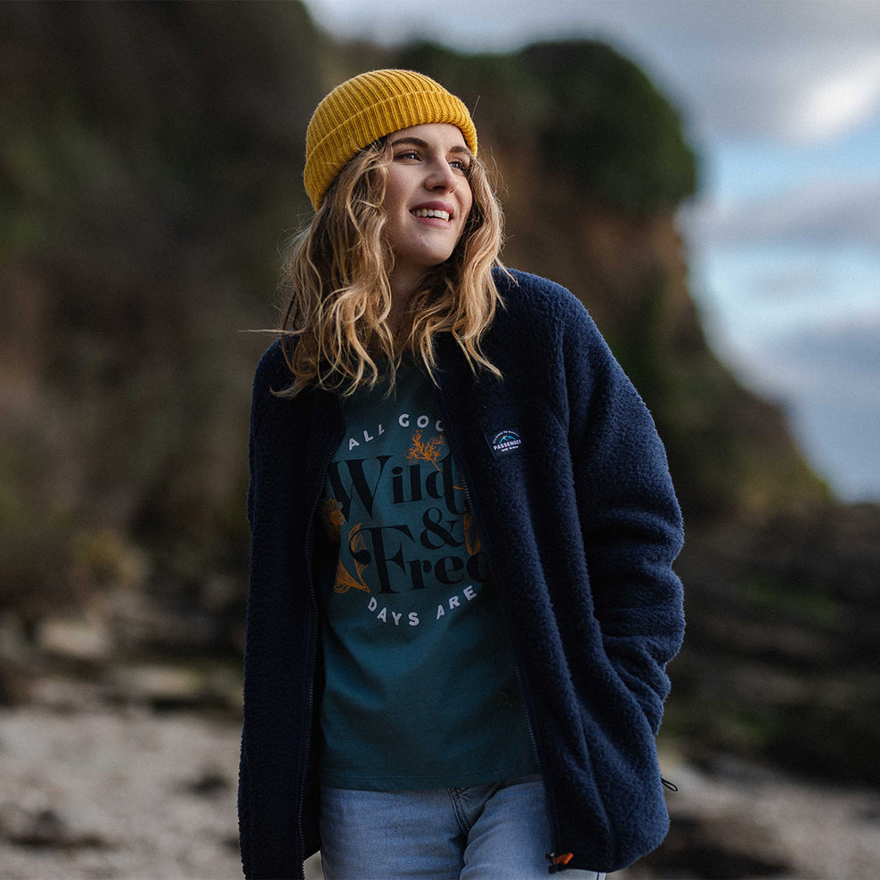 Passenger Fairbanks Full Zip Recycled Sherpa Fleece Navy