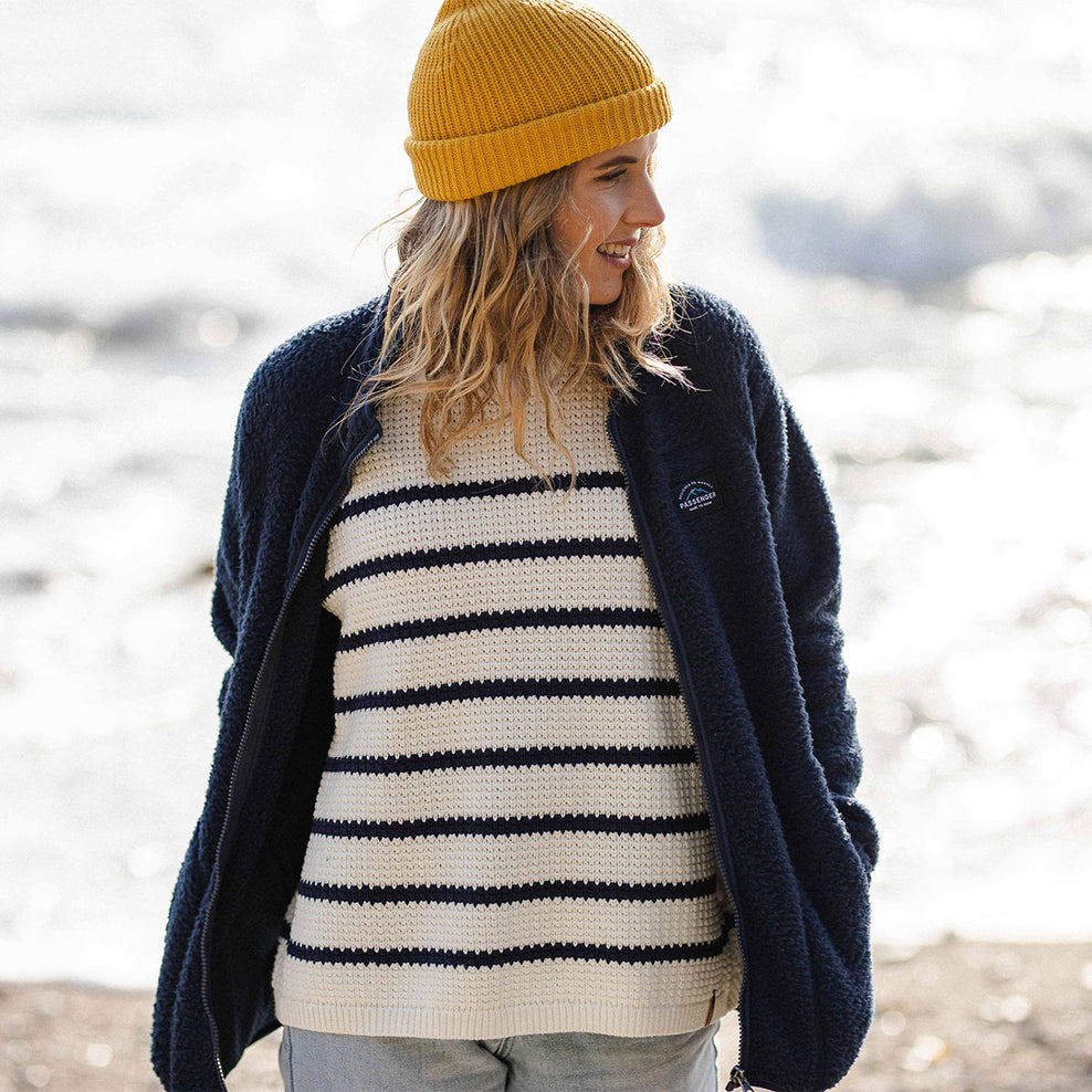 Passenger Fairbanks Full Zip Recycled Sherpa Fleece Navy