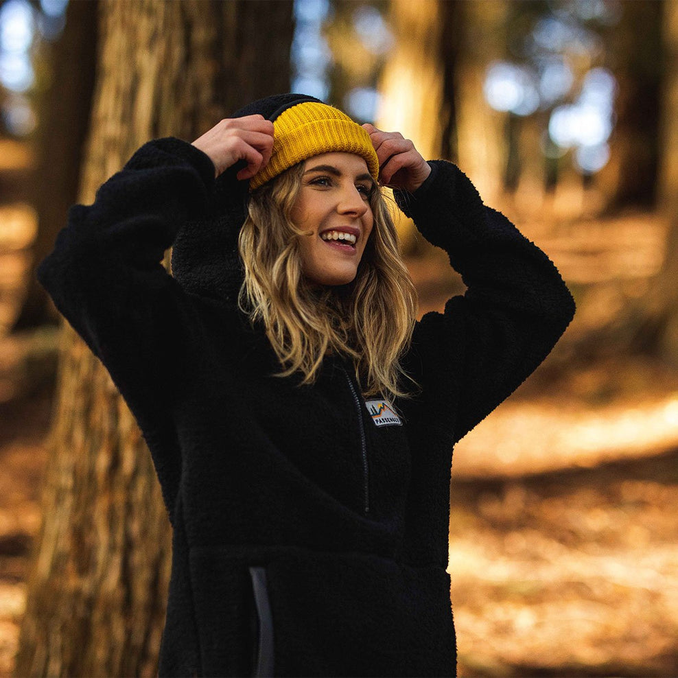 Passenger Maine Hooded Recycled Sherpa Fleece Black