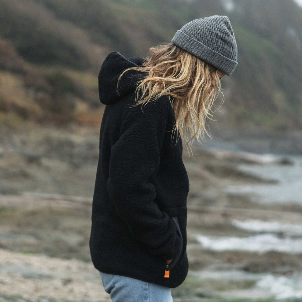 Passenger Maine Hooded Recycled Sherpa Fleece Black