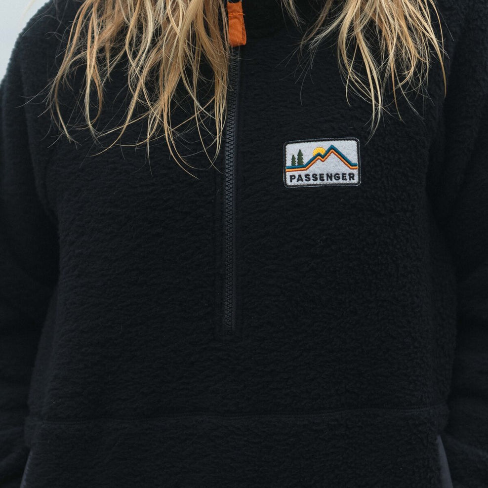 Passenger Maine Hooded Recycled Sherpa Fleece Black