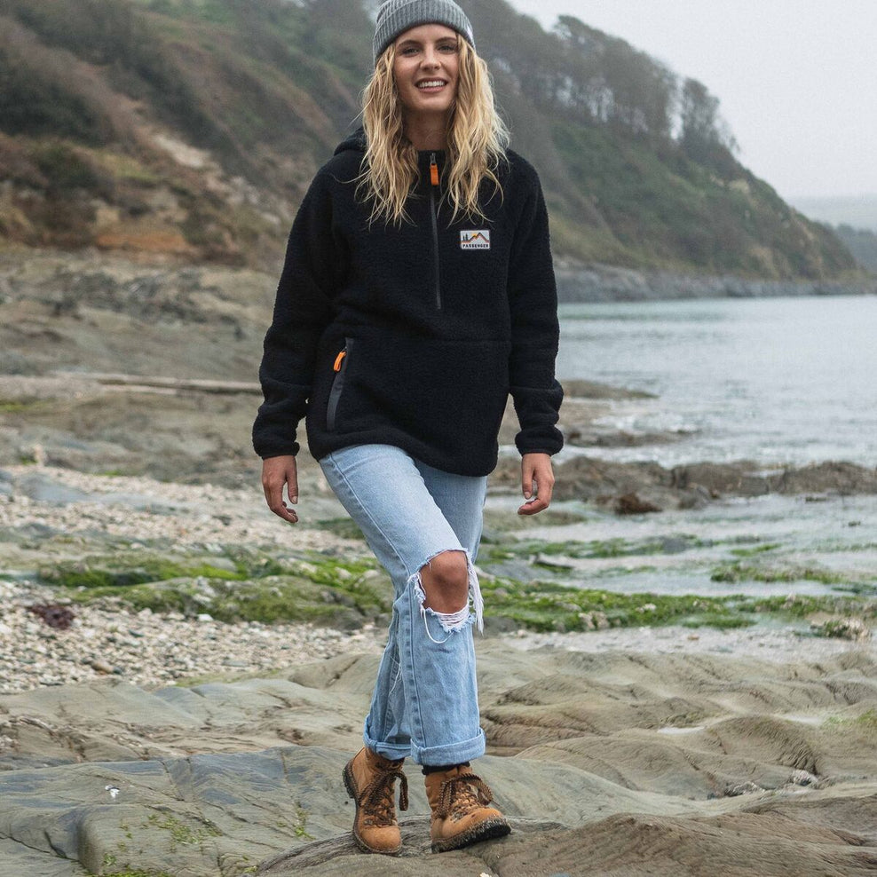 Passenger Maine Hooded Recycled Sherpa Fleece Black