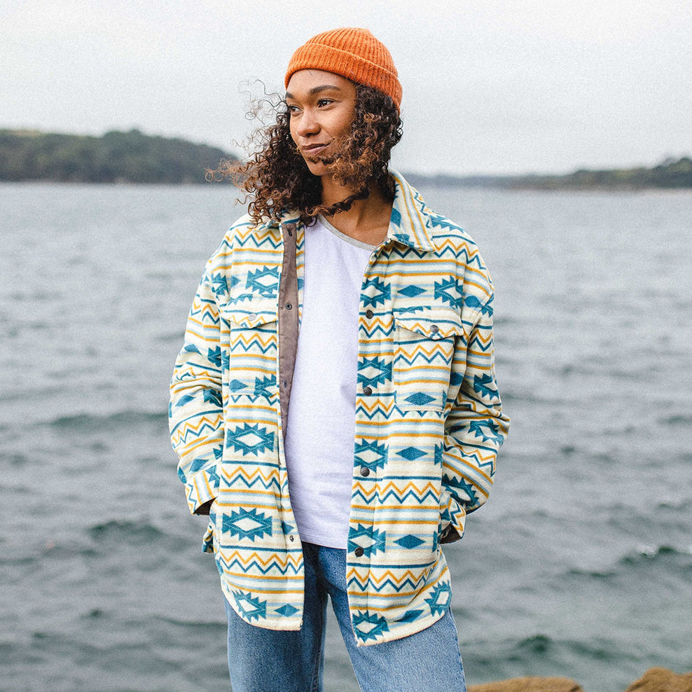 Passenger East Recycled Polar Fleece Shirt Stargazer Birch