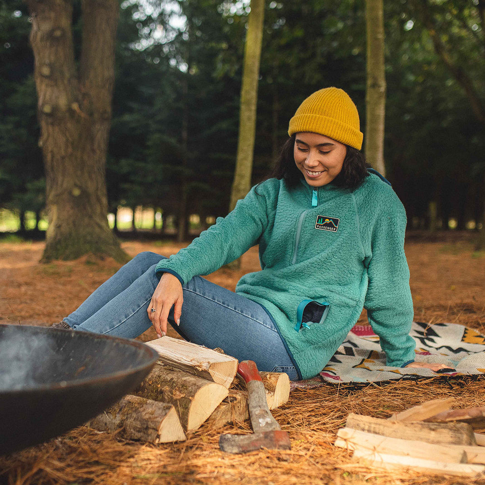 Passenger Maine Hooded Recycled Sherpa Fleece Ocean Green