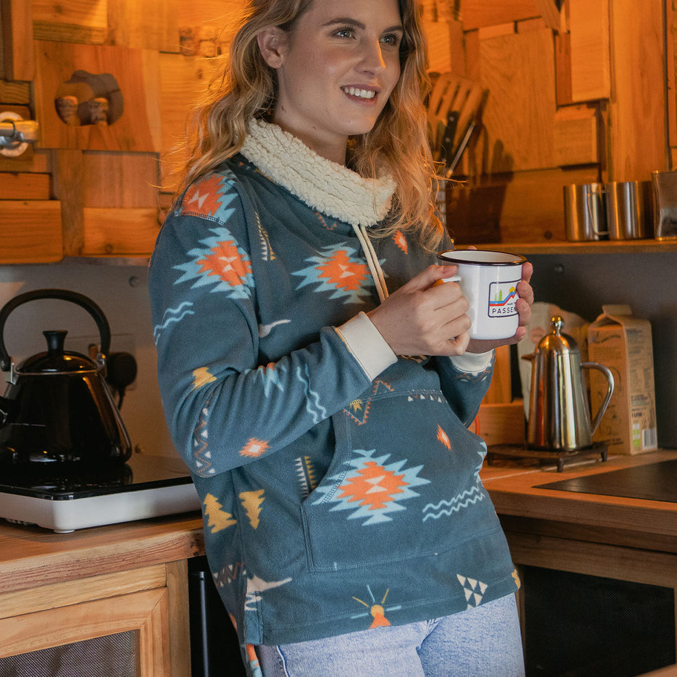 Passenger Olive Recycled High Neck Polar Fleece Ensign Drifter