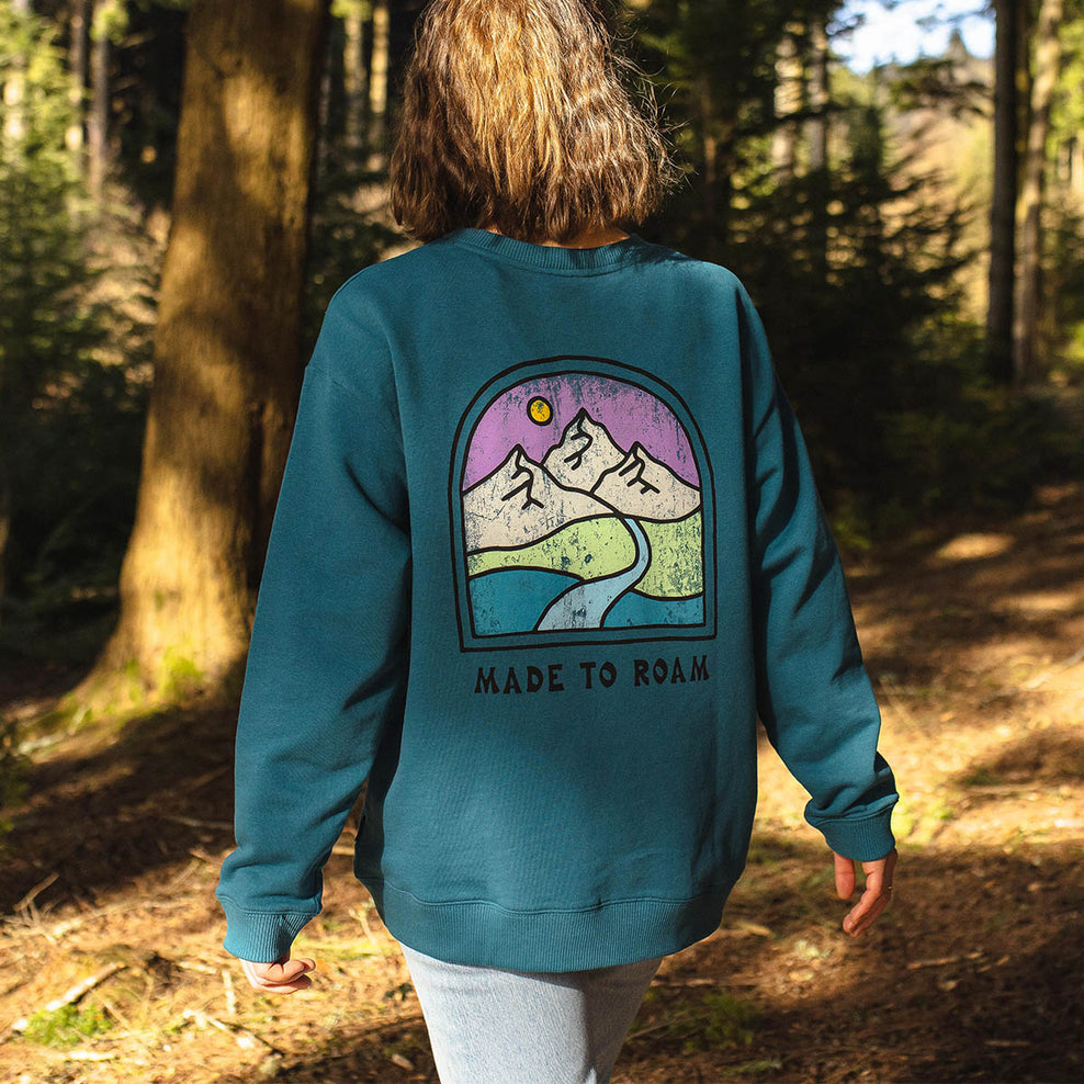 Passenger Friday Collective Recycled Cotton Oversized Sweatshirt Blue Coral