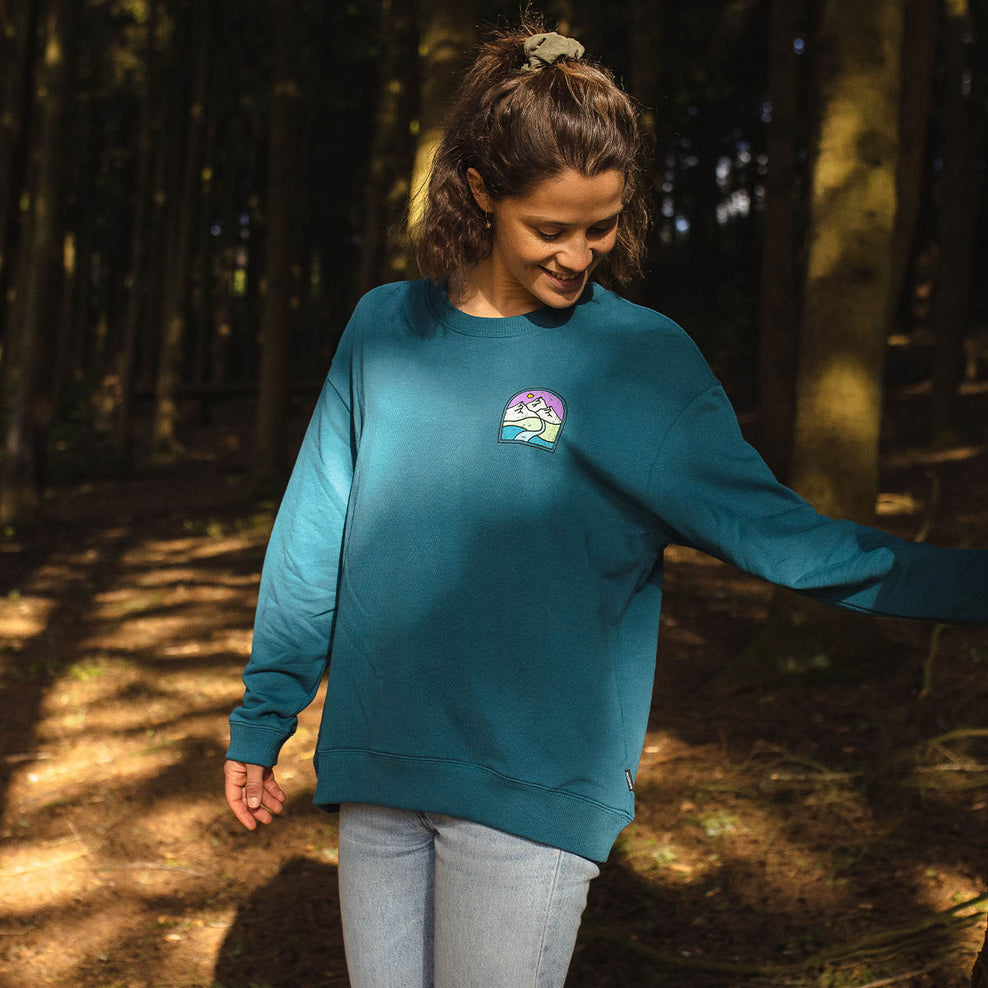 Passenger Friday Collective Recycled Cotton Oversized Sweatshirt Blue Coral