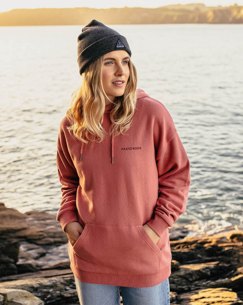 Passenger Embrace The Journey Recycled Cotton Oversized Hoodie Pink Mahogony