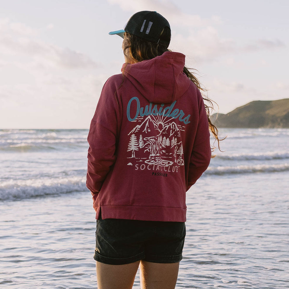 Passenger Early Riser Recycled Cotton Hoodie Earth Red