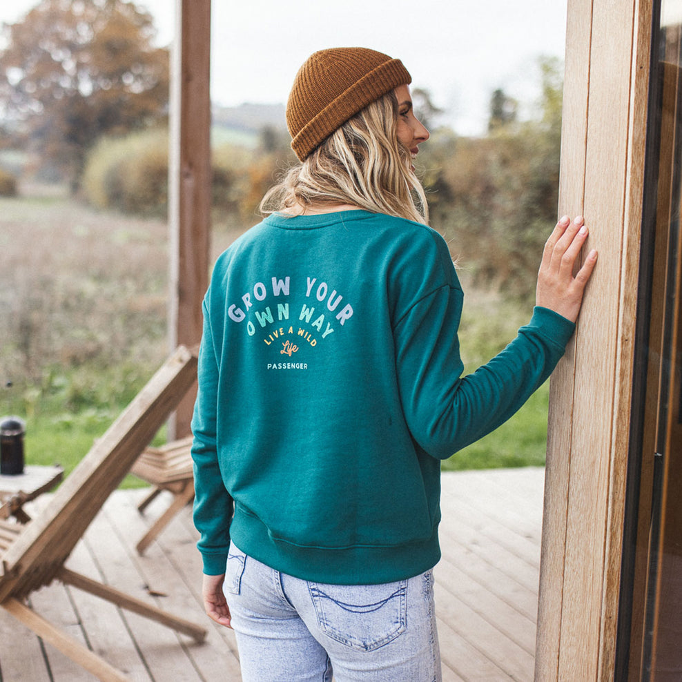 Passenger Wild Life Recycled Sweatshirt Storm Green