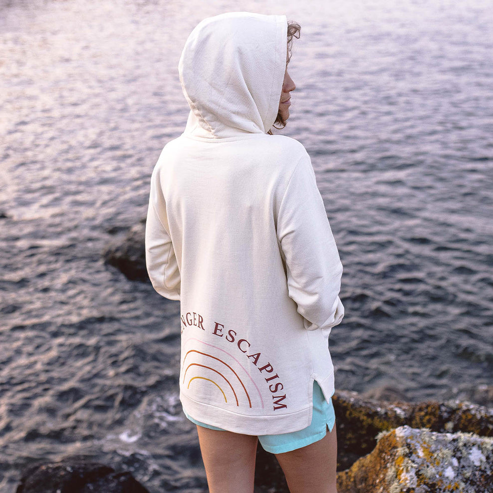 Passenger Rainbow Recycled Cotton Hoodie Egret