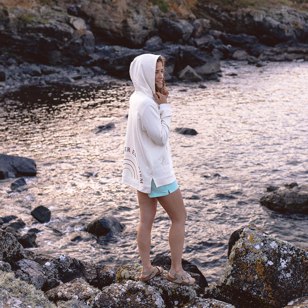 Passenger Rainbow Recycled Cotton Hoodie Egret