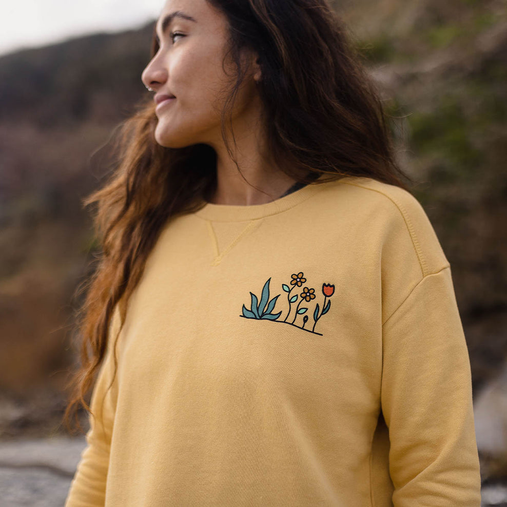 Passenger Bloom Hemp Sweatshirt Ochre Yellow