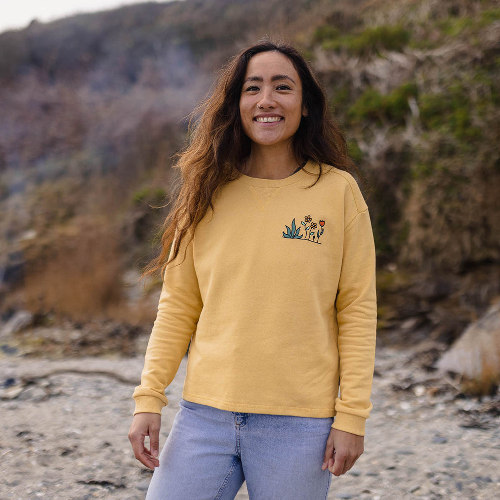 Passenger Bloom Hemp Sweatshirt Ochre Yellow