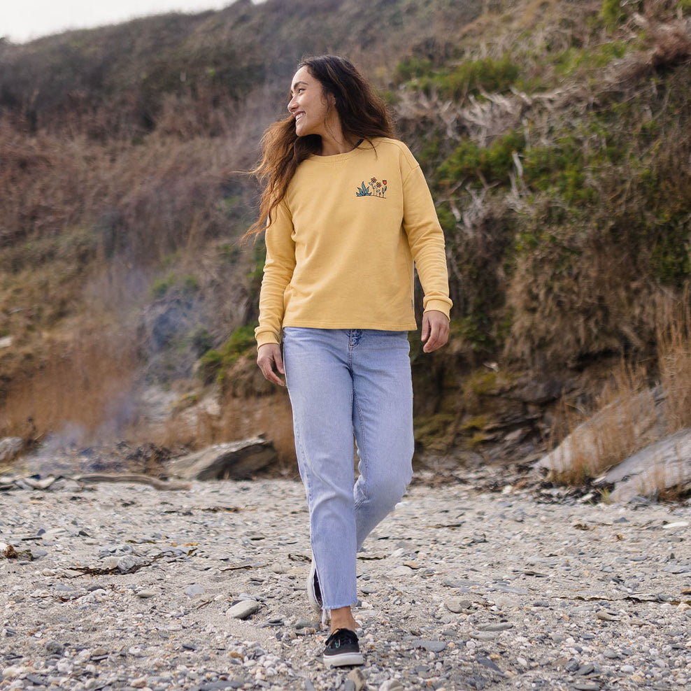 Passenger Bloom Hemp Sweatshirt Ochre Yellow