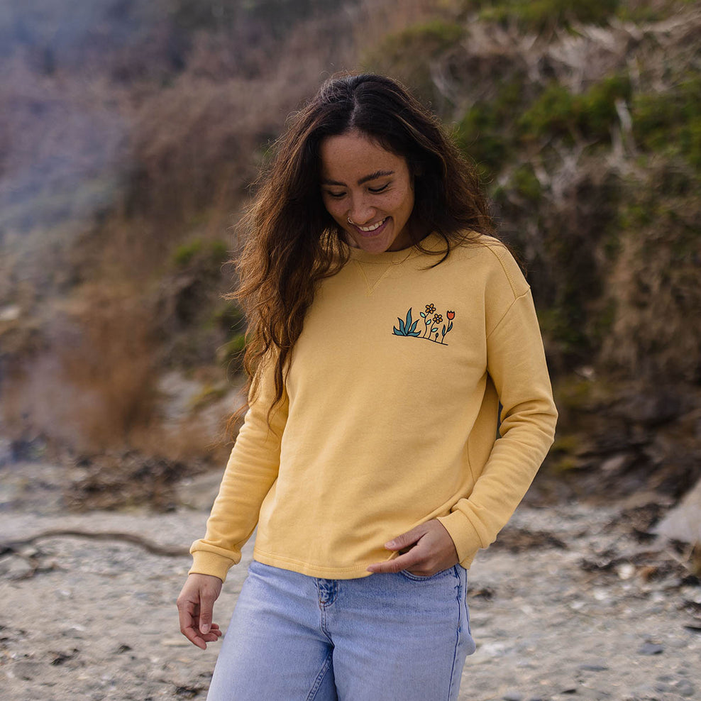 Passenger Bloom Hemp Sweatshirt Ochre Yellow