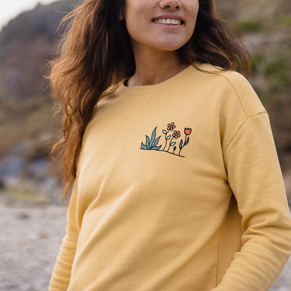 Passenger Bloom Hemp Sweatshirt Ochre Yellow
