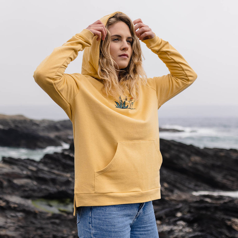 Passenger Grown To Roam Hemp Hoodie Ochre Yellow