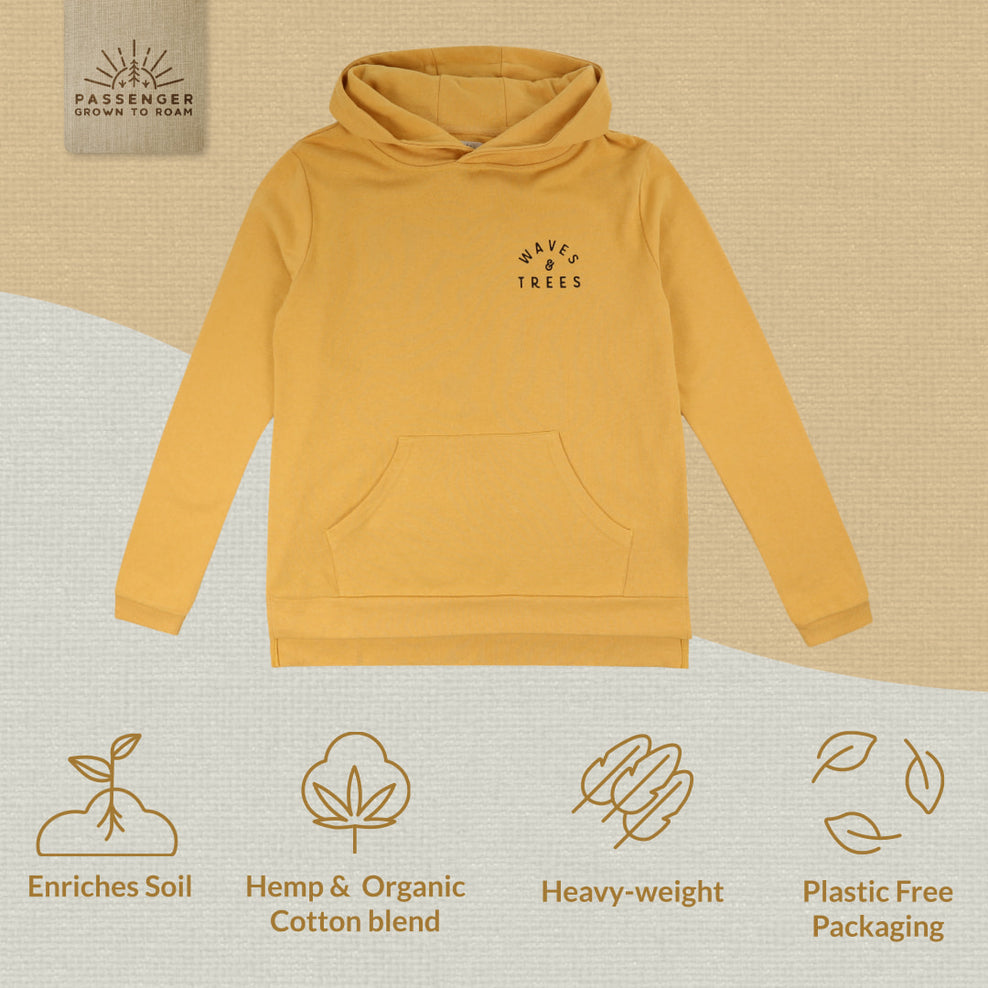 Passenger Kindling Hemp Hoodie Ochre Yellow