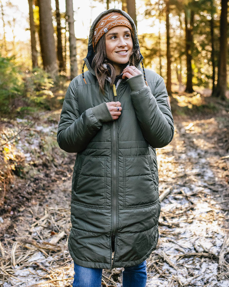 Passenger Flora Long Recycled Insulated Jacket Dusty Olive