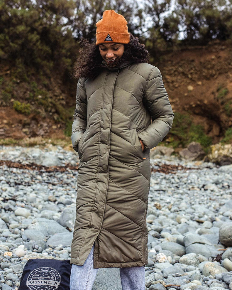 Passenger Tasman Long Recycled Insulated Jacket Dusty Olive