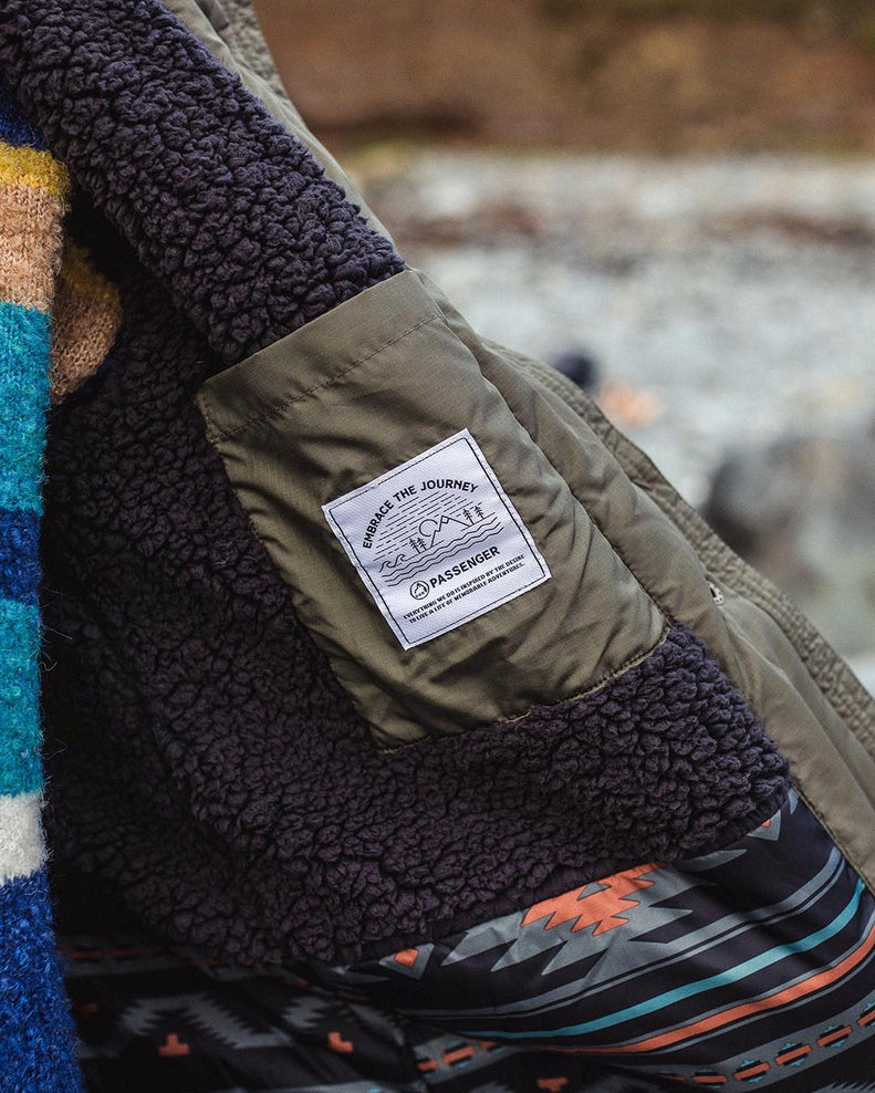 Passenger Tasman Long Recycled Insulated Jacket Dusty Olive