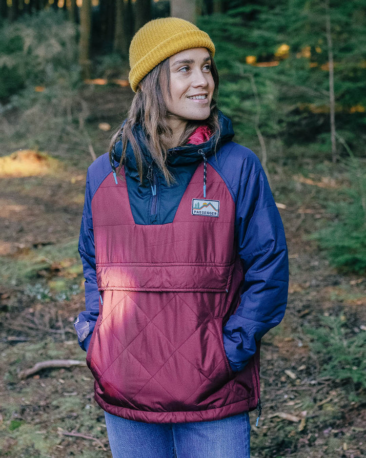 Passenger Ocean Recycled Insulated 1/2 Zip Jacket Wine