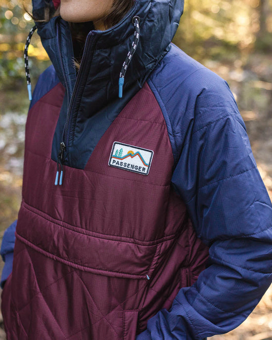 Passenger Ocean Recycled Insulated 1/2 Zip Jacket Wine