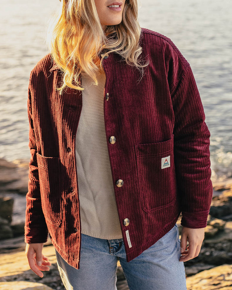 Passenger Flint Recycled Cord Overshirt Wine