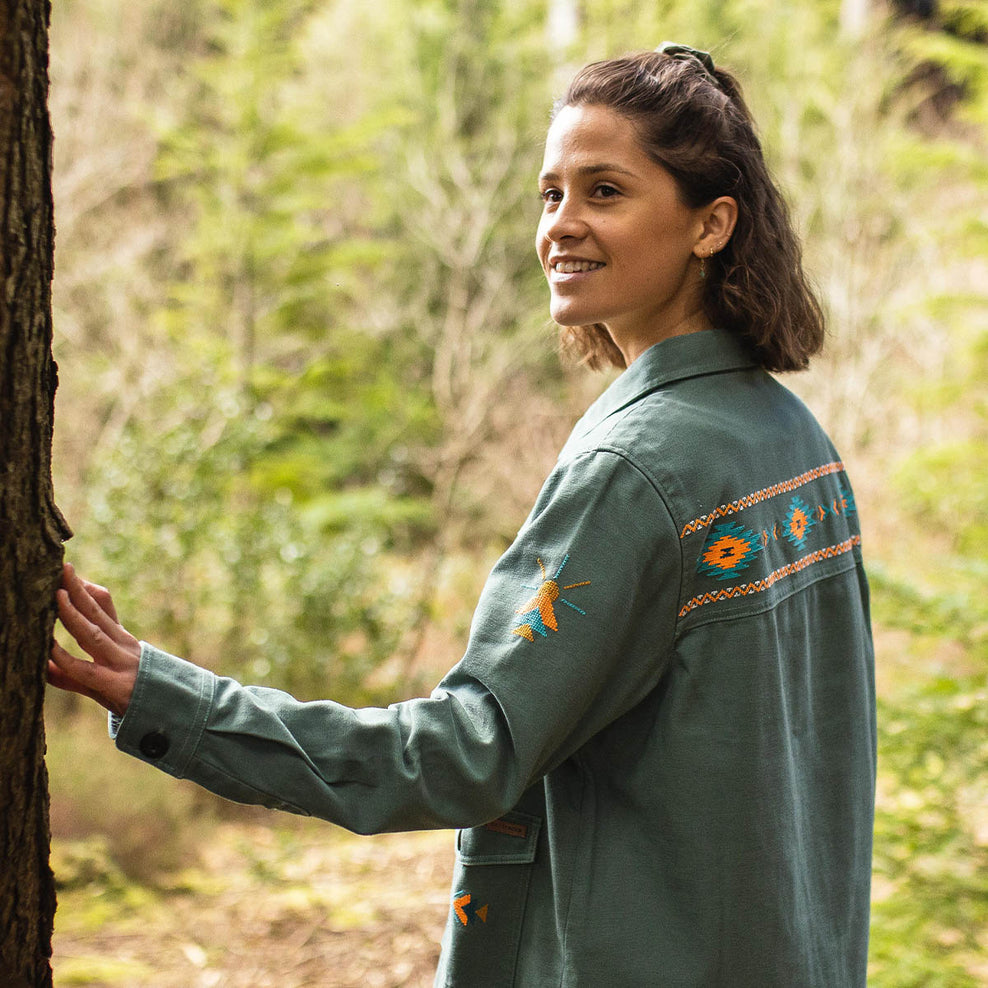 Passenger Pine Organic Cotton Jacket Dark Ivy