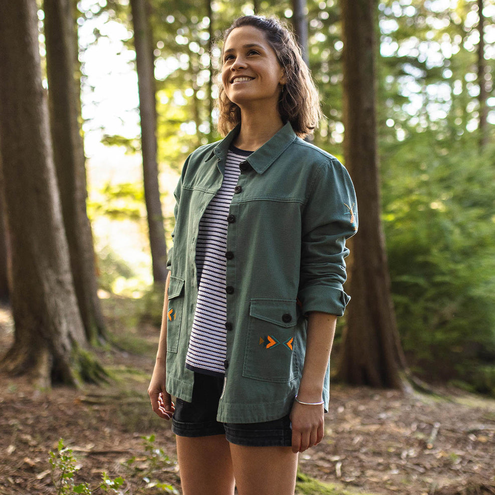 Passenger Pine Organic Cotton Jacket Dark Ivy