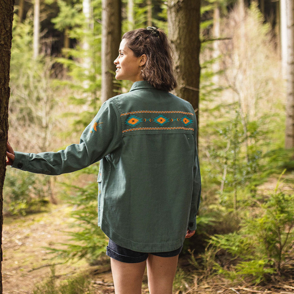 Passenger Pine Organic Cotton Jacket Dark Ivy