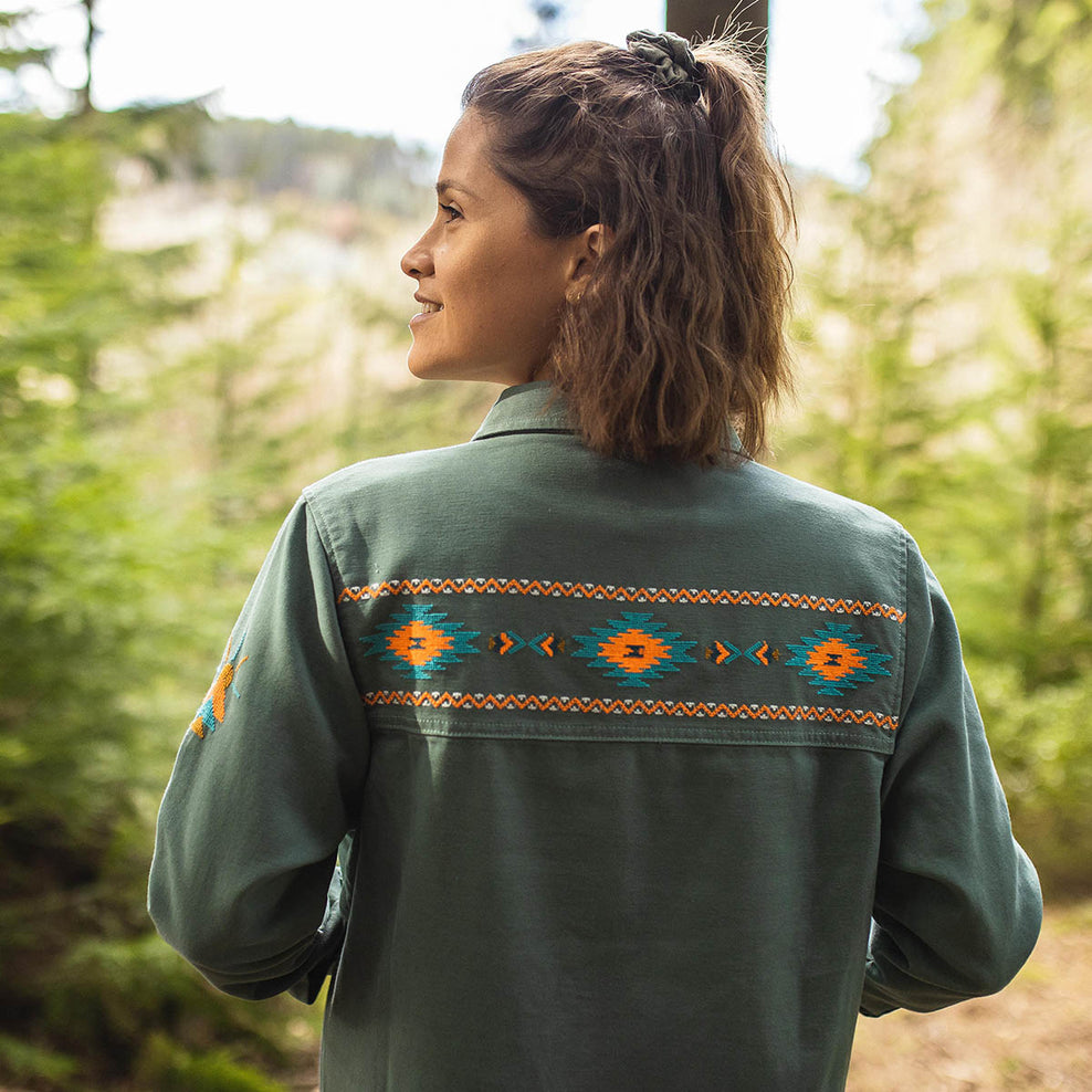 Passenger Pine Organic Cotton Jacket Dark Ivy