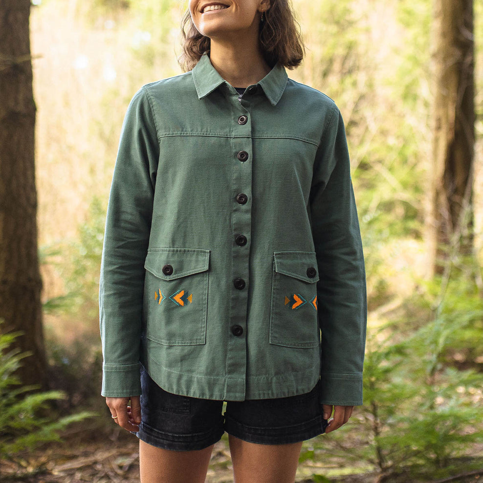 Passenger Pine Organic Cotton Jacket Dark Ivy