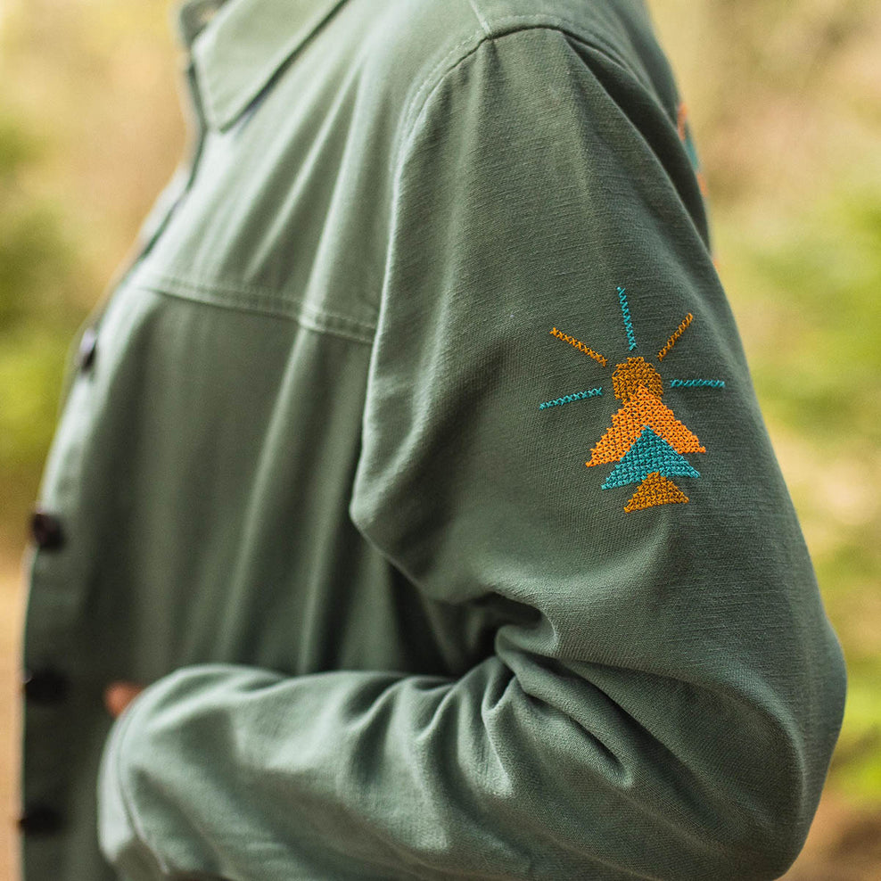 Passenger Pine Organic Cotton Jacket Dark Ivy